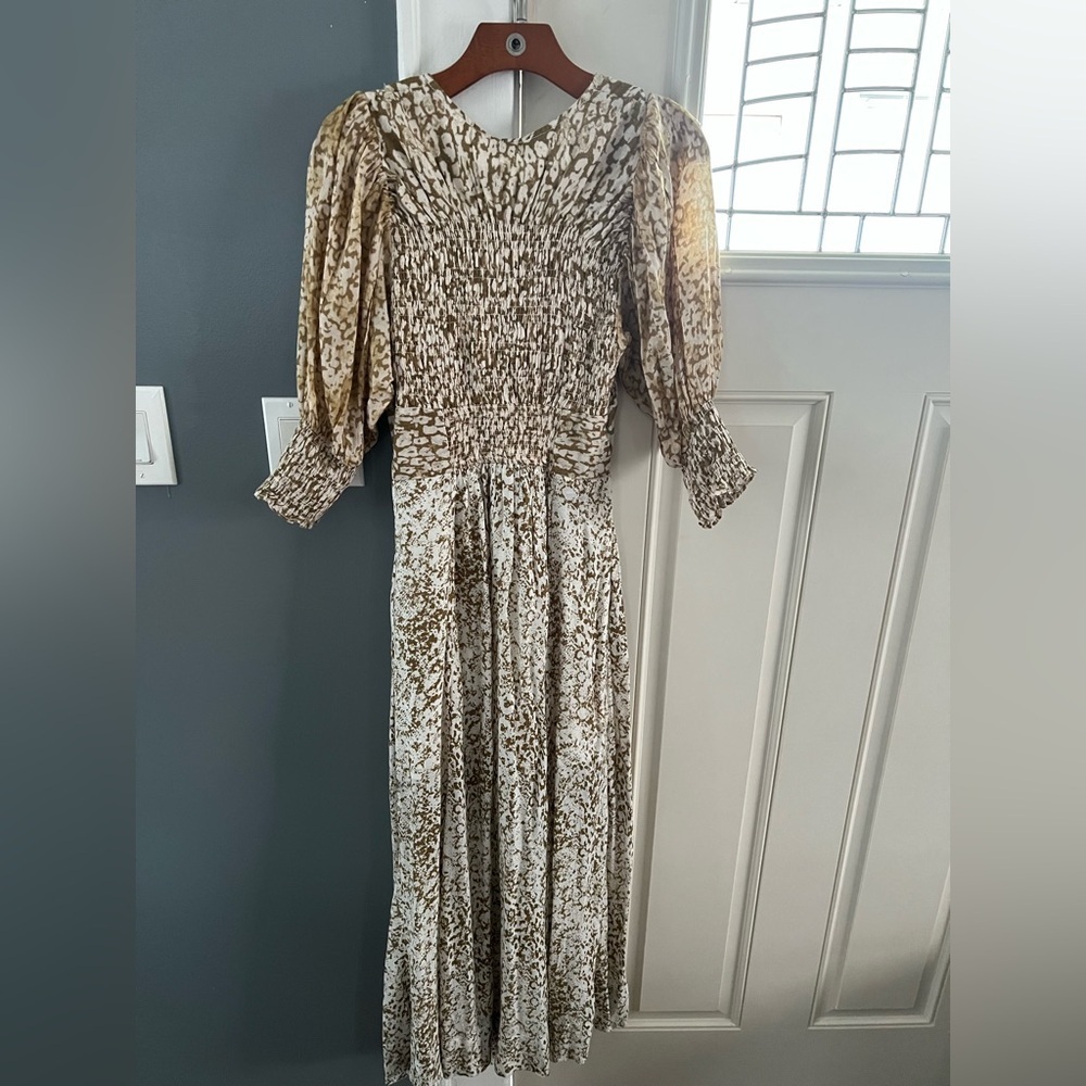 NWOT Free People Gold and Cream Maxi Dress - Picture 3 of 7